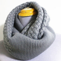 Gray Knitted Infinity Scarf - Bean Concept - Etsy