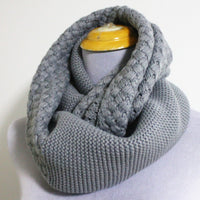 Gray Knitted Infinity Scarf - Bean Concept - Etsy