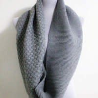 Gray Knitted Infinity Scarf - Bean Concept - Etsy