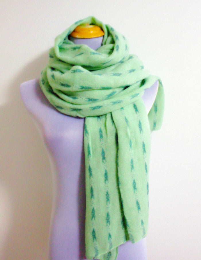 Green Arrow Knitted Infinity Scarf - Bean Concept - Etsy