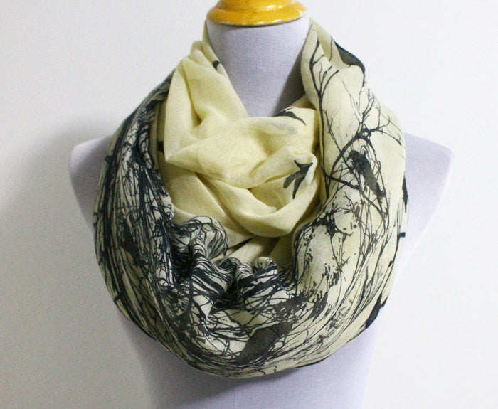 Winter Bird Infinity Scarf - Bean Concept - Etsy