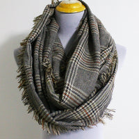 Gray Plaid Blanket Scarf - Bean Concept - Etsy