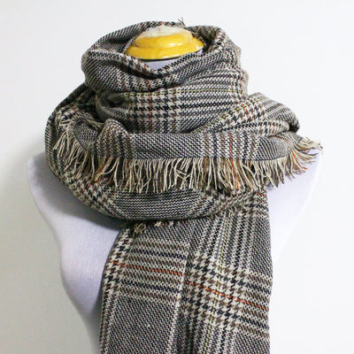 Gray Plaid Blanket Scarf - Bean Concept - Etsy