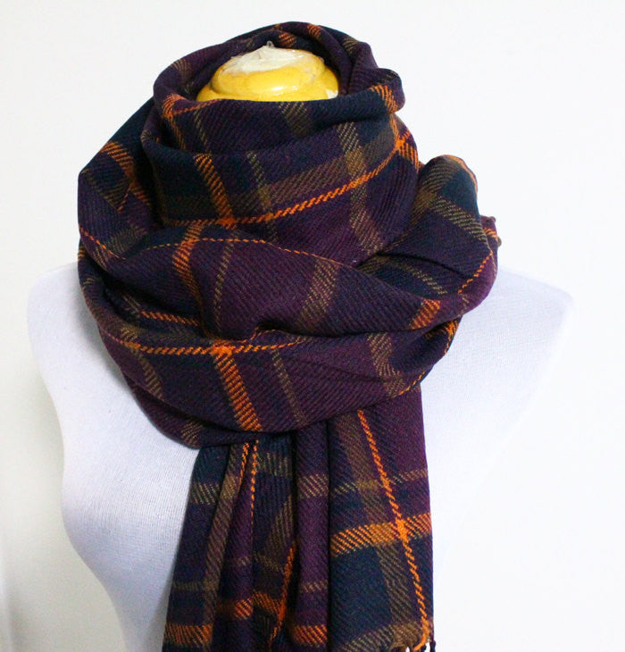 Plaid Blanket Scarf - Bean Concept - Etsy