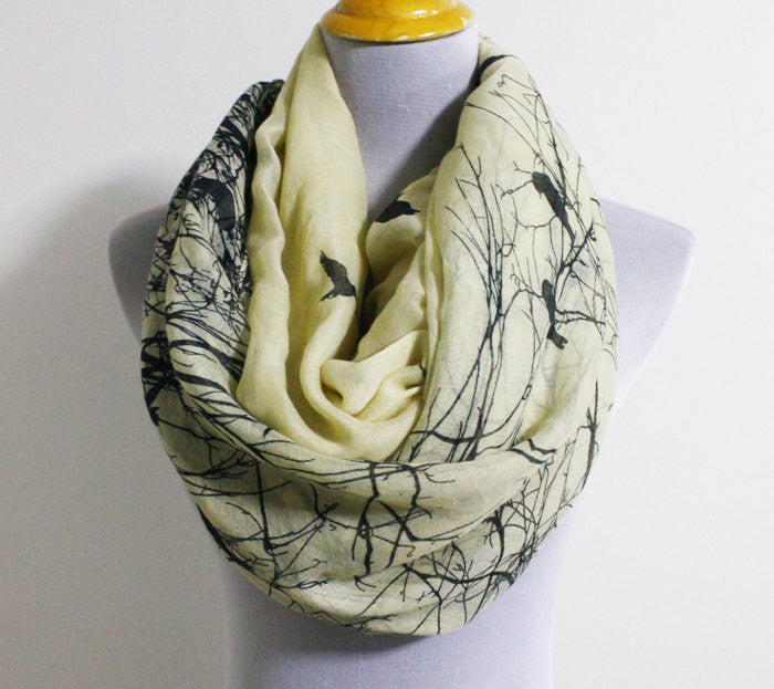 Winter Bird Infinity Scarf - Bean Concept - Etsy