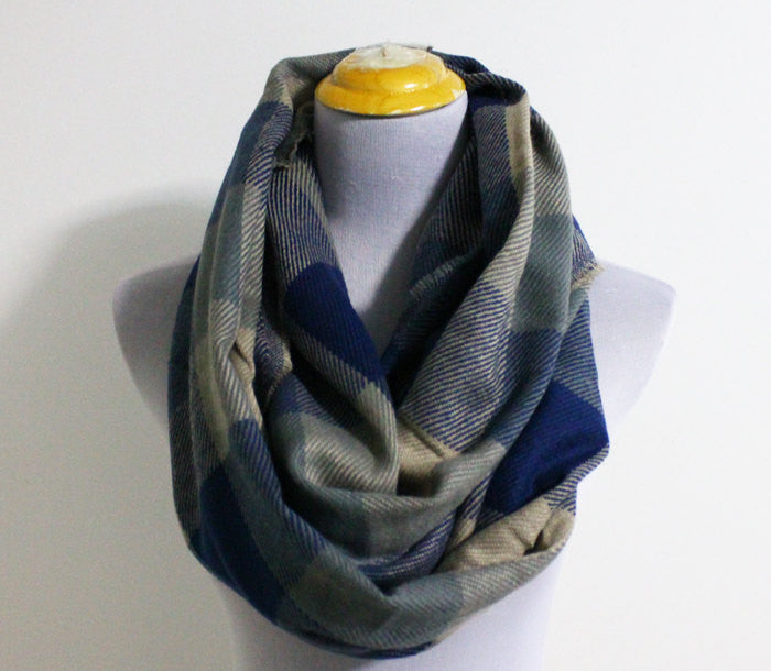 Chunky Unisex Plaid Blanket Scarf with Fringes - Bean Concept - Etsy