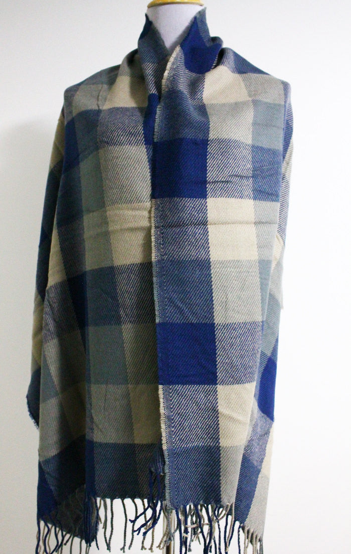 Plaid Blanket Scarf - Bean Concept - Etsy