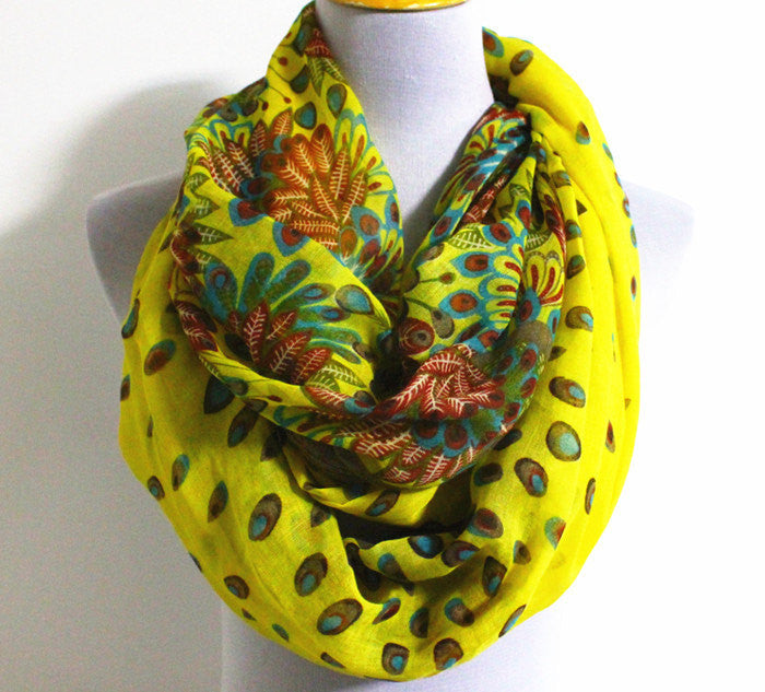 Yellow Floral Scarf - Bean Concept - Etsy