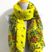 Yellow Floral Scarf - Bean Concept - Etsy