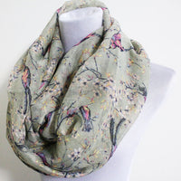 Gray Birds on Branch Infinity Scarf - Bean Concept - Etsy