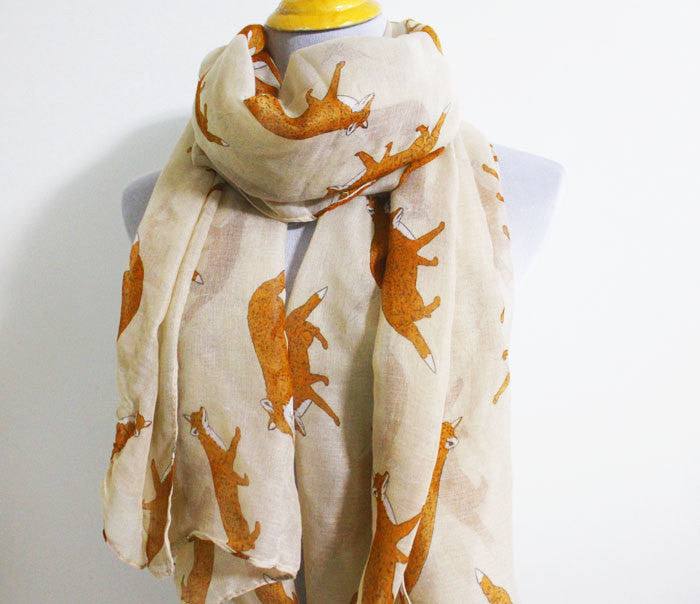 Beige Fox Scarf - Bean Concept - Etsy
