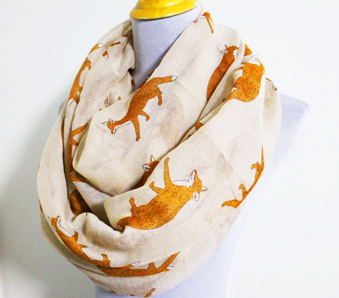 Beige Fox Scarf - Bean Concept - Etsy