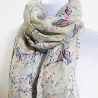 Gray Birds on Branch Infinity Scarf - Bean Concept - Etsy