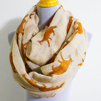 Khaki Fox Infinity Scarf - Bean Concept - Etsy