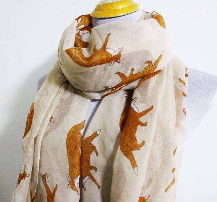 Beige Fox Scarf - Bean Concept - Etsy