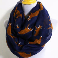 Navy Blue Fox Infinity Scarf - Bean Concept - Etsy