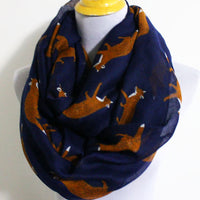 Navy Blue Fox Scarf - Bean Concept - Etsy
