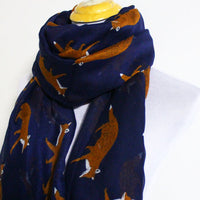 Navy Blue Fox Scarf - Bean Concept - Etsy