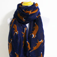 Navy Blue Fox Scarf - Bean Concept - Etsy