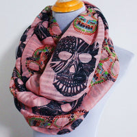 Pink Skull Infinity Scarf - Bean Concept - Etsy