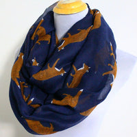 Navy Blue Fox Infinity Scarf - Bean Concept - Etsy