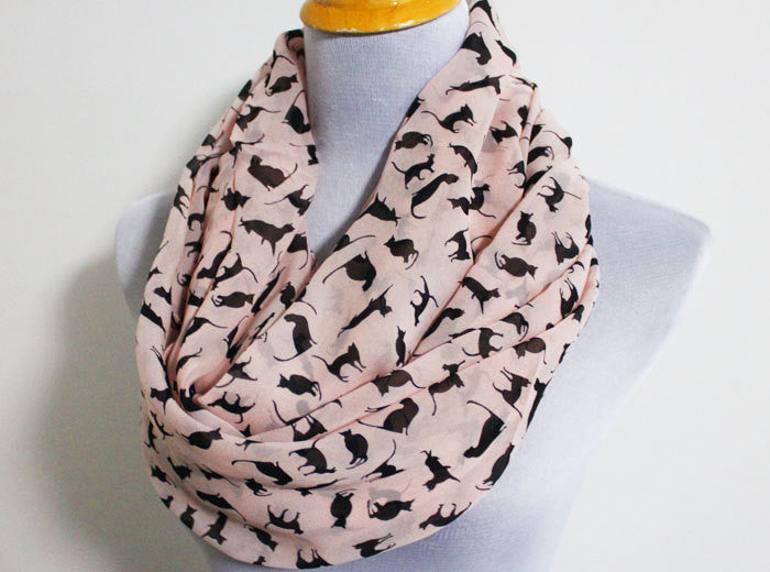 Pink Cat Infinity Scarf - Bean Concept - Etsy