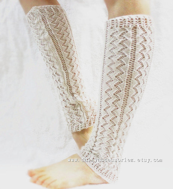 Wheat Knitted Leg Warmers - Bean Concept - Etsy