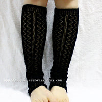 Black Knitted Leg Warmers - Bean Concept - Etsy