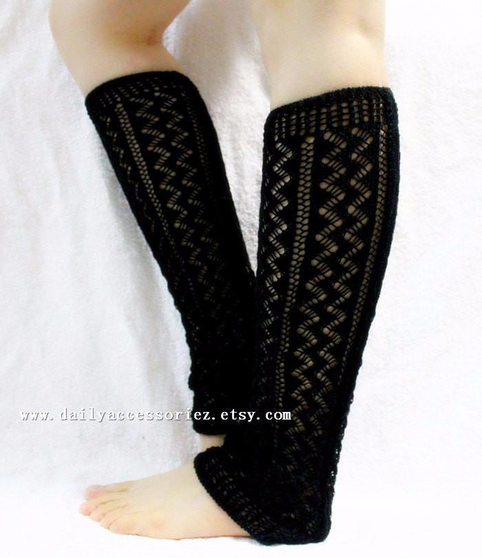 Black Knitted Leg Warmers - Bean Concept - Etsy