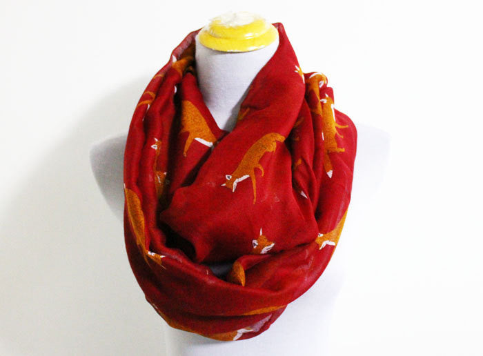 Khaki Fox Infinity Scarf - Bean Concept - Etsy
