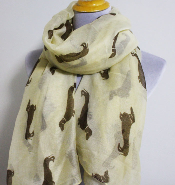 Beige Dachshunds Infinity Scarf - Bean Concept - Etsy