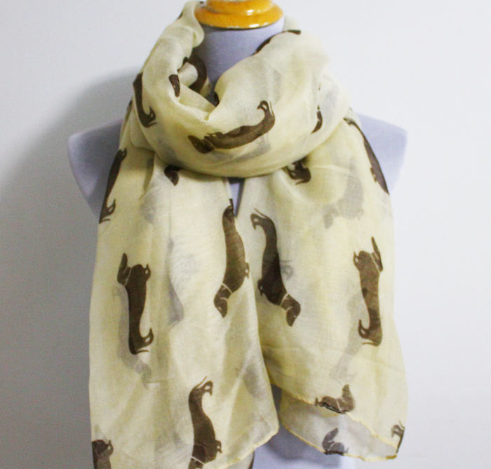 Beige Dachshunds Infinity Scarf - Bean Concept - Etsy