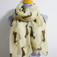 Beige Dachshunds Infinity Scarf - Bean Concept - Etsy