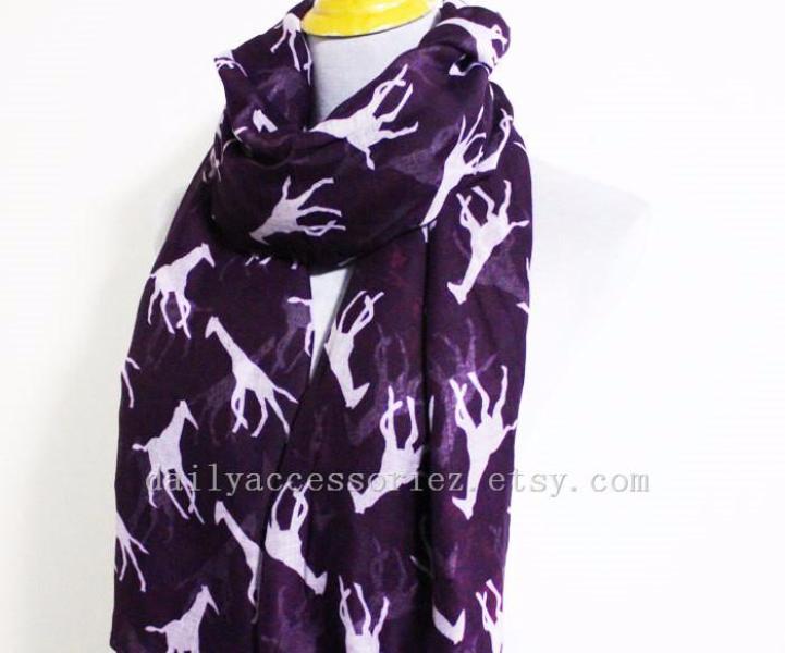 Purple Giraffe Scarf - Bean Concept - Etsy