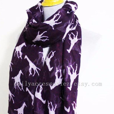 Purple Giraffe Scarf - Bean Concept - Etsy