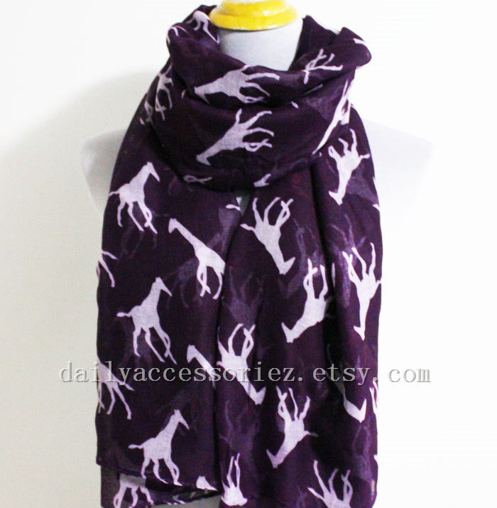 Purple Giraffe Infinity Scarf - Bean Concept - Etsy