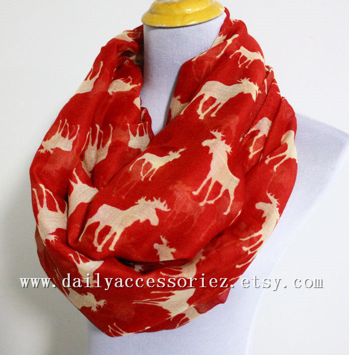 Red Moose Scarf - Bean Concept - Etsy