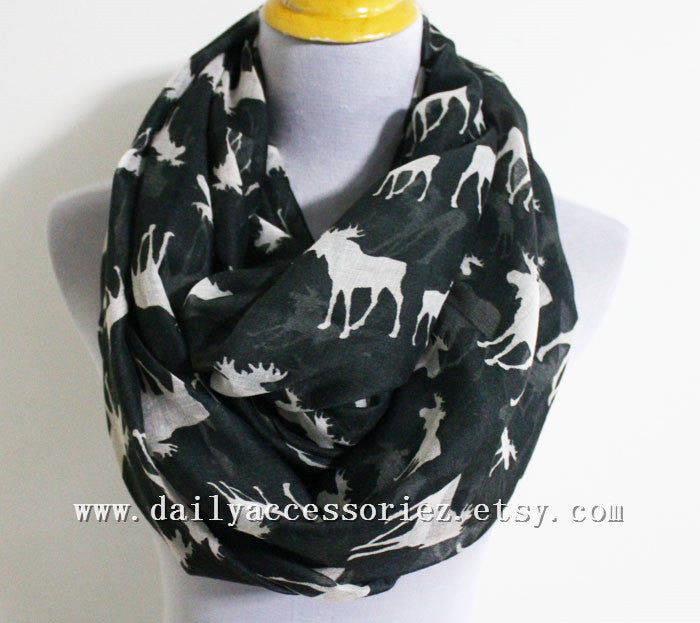 Blue Moose Infinity Scarf - Bean Concept - Etsy