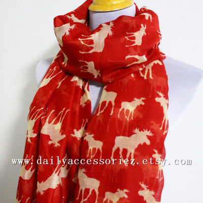 Red Moose Scarf - Bean Concept - Etsy