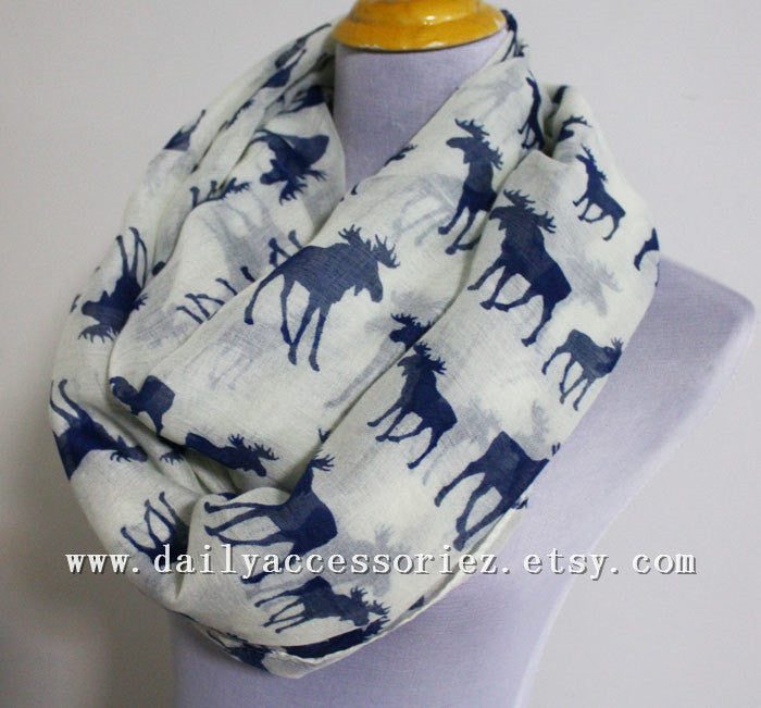 Beige Moose Infinity Scarf - Bean Concept - Etsy