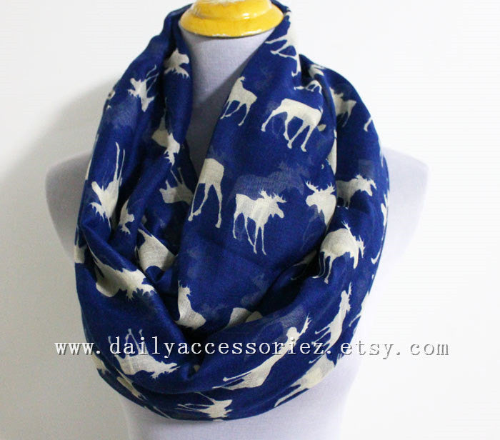 Blue Moose Infinity Scarf - Bean Concept - Etsy