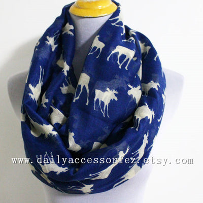 Blue Moose Infinity Scarf - Bean Concept - Etsy