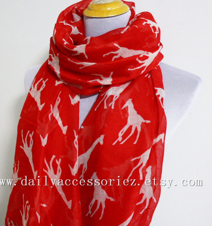 Red Giraffe Infinity Scarf - Bean Concept - Etsy