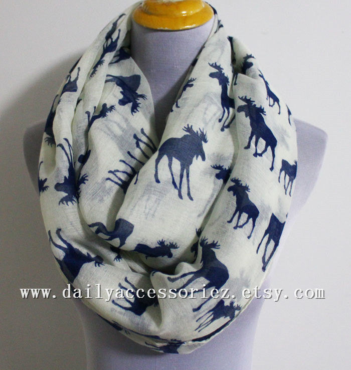 Blue Moose Infinity Scarf - Bean Concept - Etsy