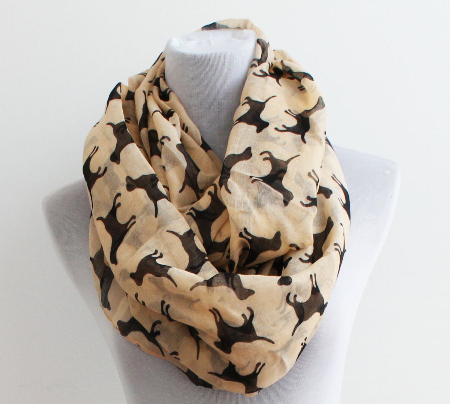 Beige Dog Infinity Scarf - Bean Concept - Etsy