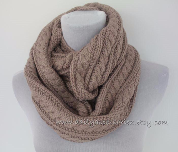 Chunky Cable Knit Soft Wheat Knit Scarf - Bean Concept - Etsy