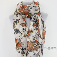 Brown Rose Scarf - Bean Concept - Etsy