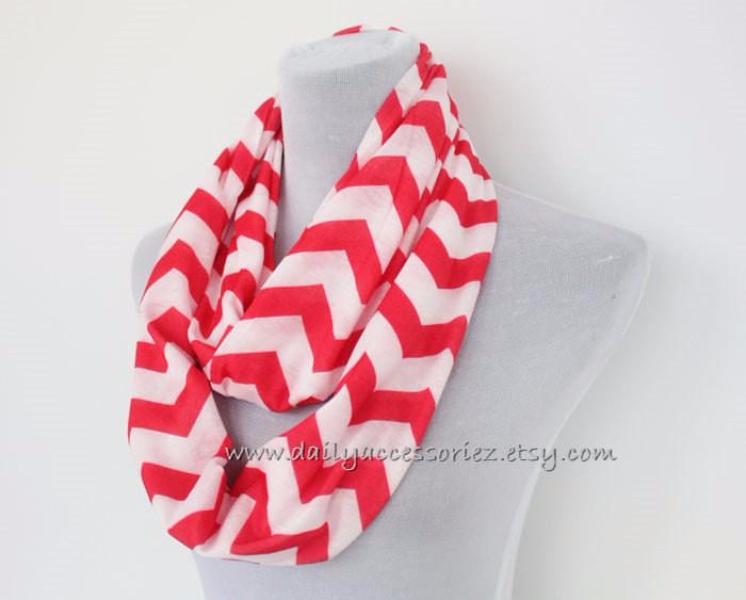 Red Chevron Scarf - Bean Concept - Etsy