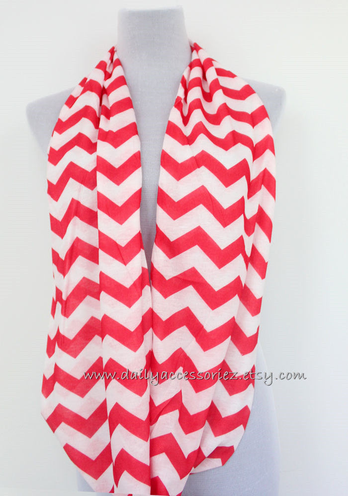 Red Chevron Scarf - Bean Concept - Etsy