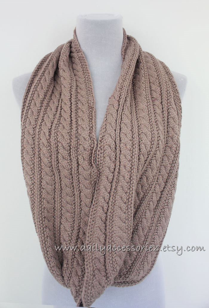Chunky Cable Knit Soft Wheat Knit Scarf - Bean Concept - Etsy